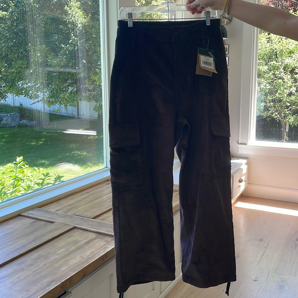 corduroy cargo utility pants - coal brown color. Size 8 regular women’s - Picture 2 of 6